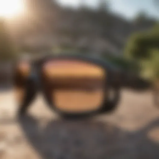 Stylish Oakley sunglasses designed for large faces displayed outdoors