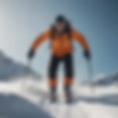 Dynamic skier navigating through powder snow