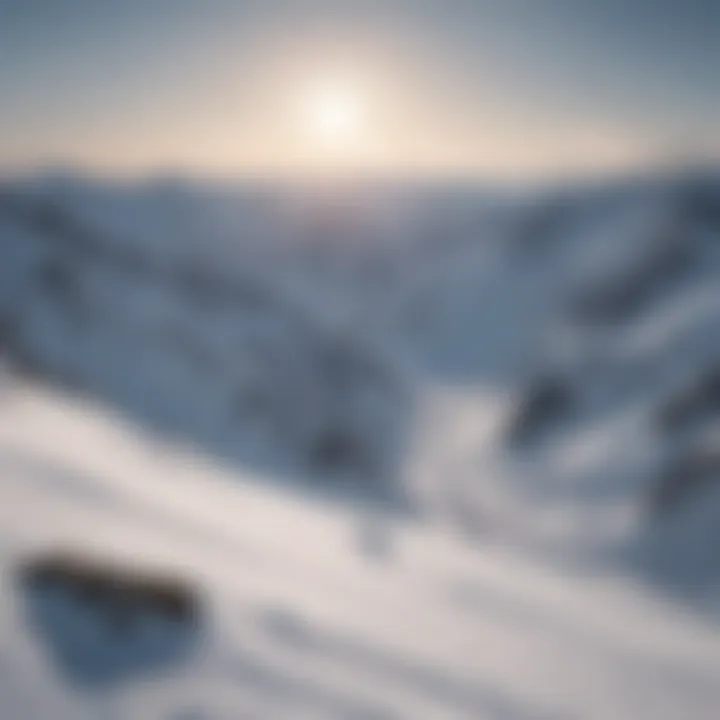 A scenic view of snow-covered mountains, ideal for snowboarding