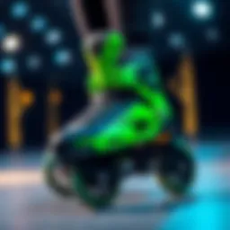 Sleek design of green inline skates showcasing eco-friendly materials