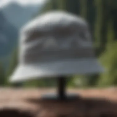 Stylish outdoor scene featuring the grey Adidas bucket hat amidst nature