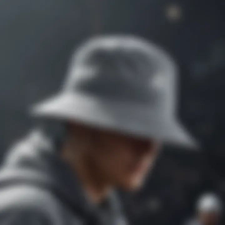 Athlete wearing the grey Adidas bucket hat during an extreme sports event