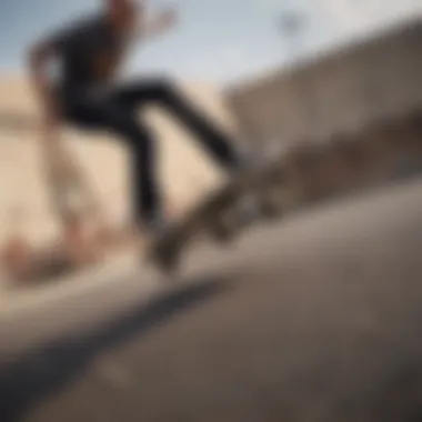 Skateboarder performing a trick with Grind King Trucks