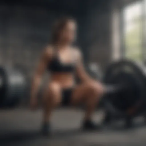 Cyclist performing a squat exercise