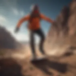 Extreme athlete experiencing joy while performing a trick