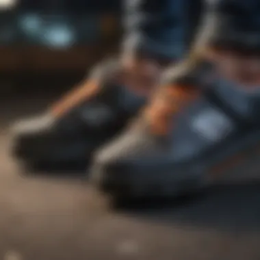 Close-up of Heelys highlighting safety features