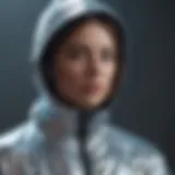 A close-up view of a hologram jacket showcasing its reflective properties