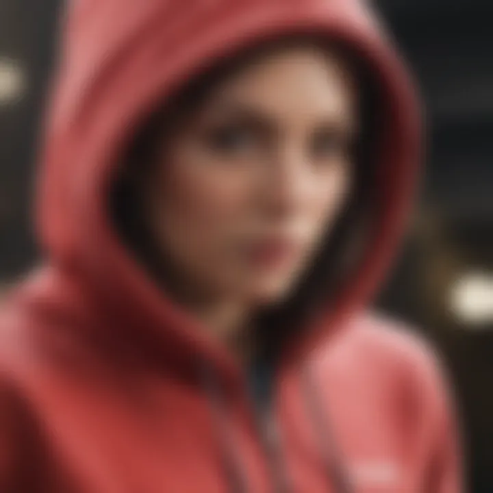 Close-up of hoodie fabric showcasing detail and quality