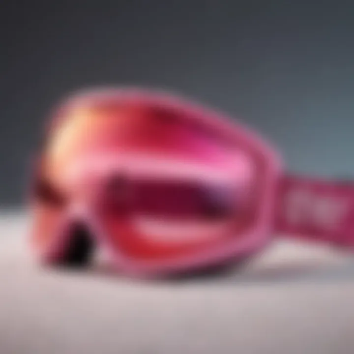 Hot pink snow goggles displayed in a fashionable setting