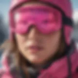 Stylish hot pink snow goggles showcasing modern design