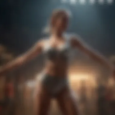 A dancer performing on stage with dynamic lighting