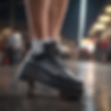 Hustle Heelys in Motion Dynamic display of hustle heelys in action during an extreme sports event