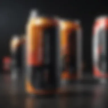 Close-up of the nutritional label on an energy drink highlighting key ingredients.