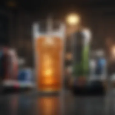 A scientific graph displaying the effects of different energy drinks on athlete performance.