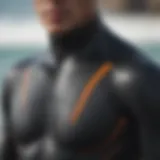 Close-up of wetsuit material showcasing texture and flexibility