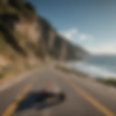 A scenic coastal road known for longboarding