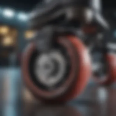 Close-up view of roller skate wheels highlighting quality and performance features