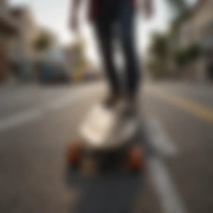 A diverse group of longboarders practicing techniques together