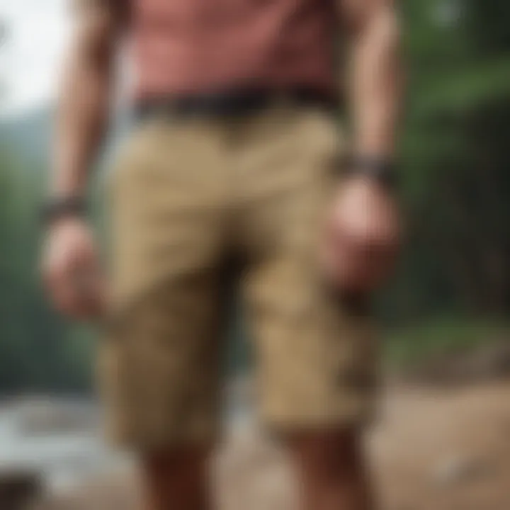 Athlete pairing khaki shorts with extreme sports gear