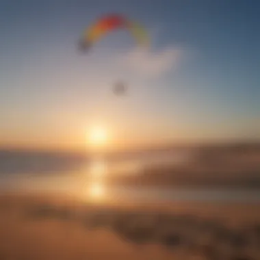 The beautiful sandy beaches of Tarifa with vibrant kites soaring in the sky