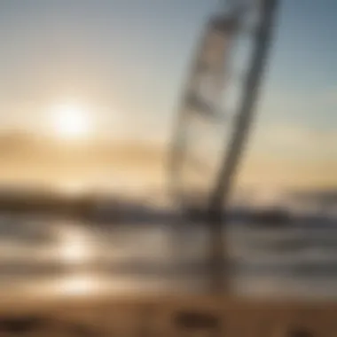 A breathtaking view of a kiteboarding beach with wind patterns