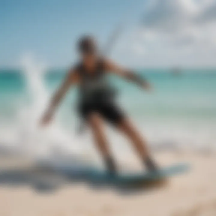 Kiteboarding school offering lessons on the beach