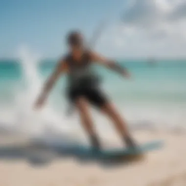 Kiteboarding School Kiteboarding school offering lessons on the beach