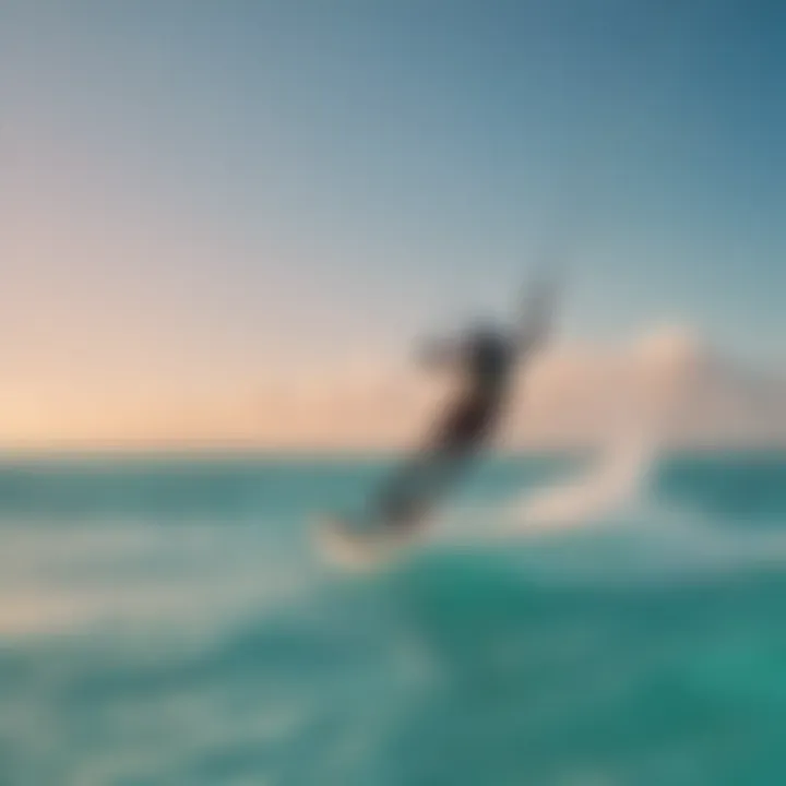 Vibrant kiteboarding scene in turquoise waters