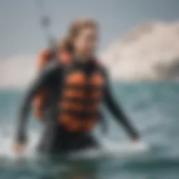 Kiteboarding vest in action on the water