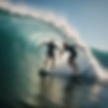 Surfer riding a wave on a Libtech board, highlighting performance