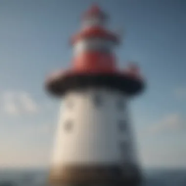 Modern Lighthouse with Advanced Technology A modern lighthouse equipped with advanced technology, symbolizing innovation in maritime safety.