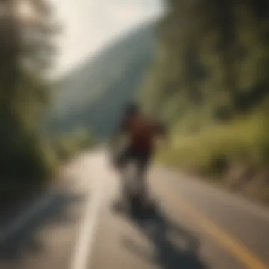 Embracing Nature: The Best Longboarding Terrains A scenic downhill longboarding route surrounded by nature.