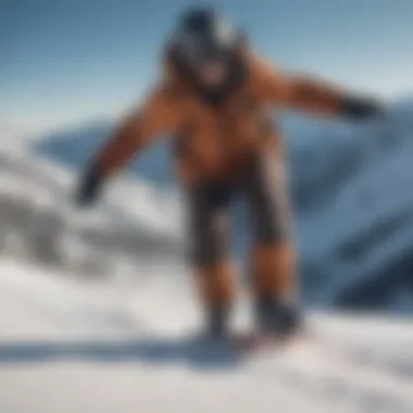 Snowboarder showcasing boot performance on slopes