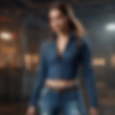 Chic Outfit with Strappy Jeans Fashionable outfit pairing strappy jeans with accessories