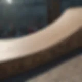 A vibrant mini skateboard ramp showcasing its intricate design and texture