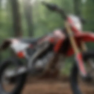 Close-up of motocross bike technology