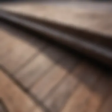 Close-up of composite decking materials with texture details