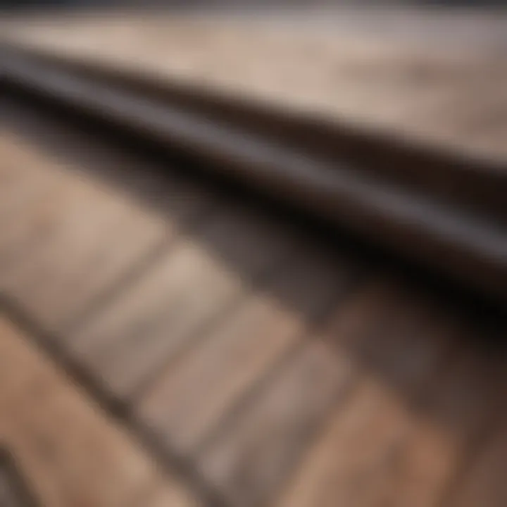 Close-up of composite decking materials with texture details