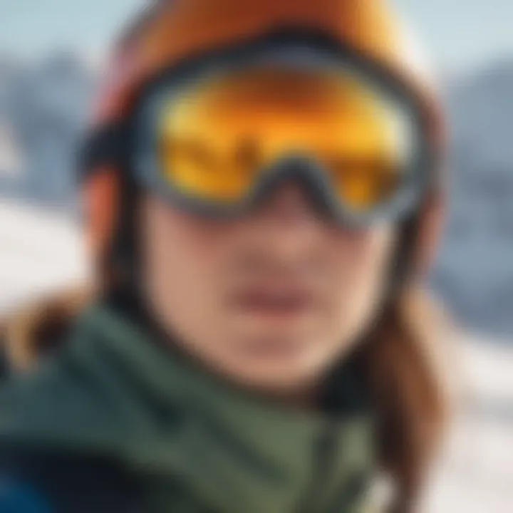 Illustration depicting UV protection features of ski goggles