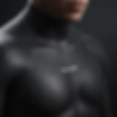 Close-up of wetsuit materials showcasing texture and durability