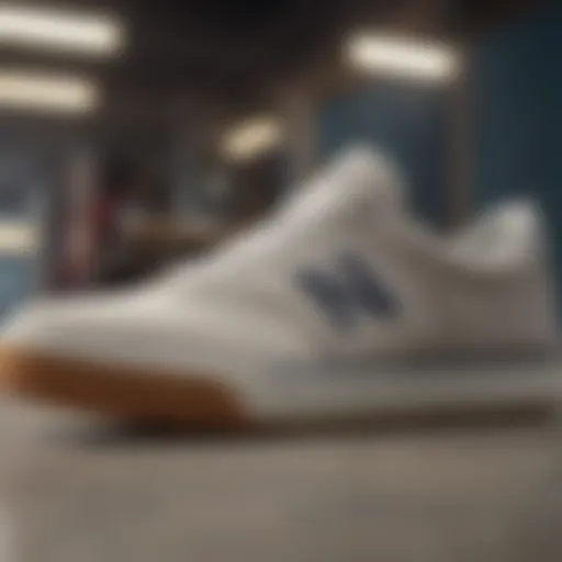 Close-up of New Balance Numeric skate shoe showcasing its innovative sole design.