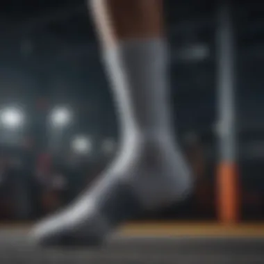 Close-up of Nike cushioned crew sock showcasing advanced cushioning technology