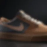 Close-up of Nike SB Shane Premium shoe highlighting its innovative construction.