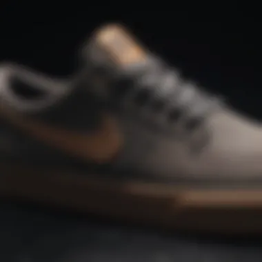 Detailed view of the materials used in Nike SB Shane Premium shoes.