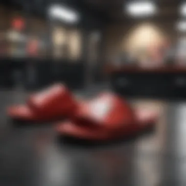 Promotional Discounts on Nike Slides Discount signage for Nike slides at a store