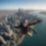 Skydiving over Chicago skyline