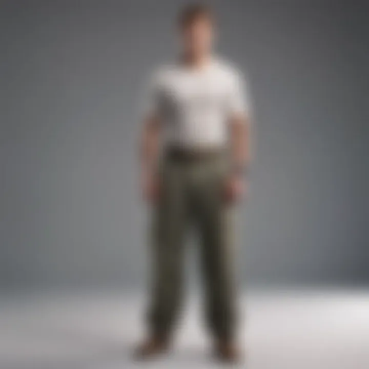 An infographic illustrating the evolution of oversized trousers through different fashion eras