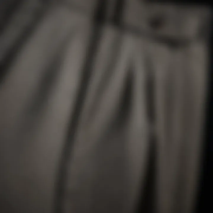 Close-up of fabric texture of oversized trousers emphasizing comfort and style