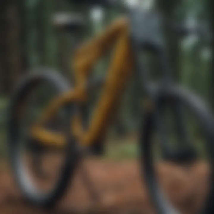 Close-up of proper body positioning on a mountain bike for optimal control