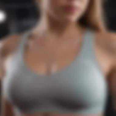 Close-up of the PSD sports bra showcasing its breathable fabric.